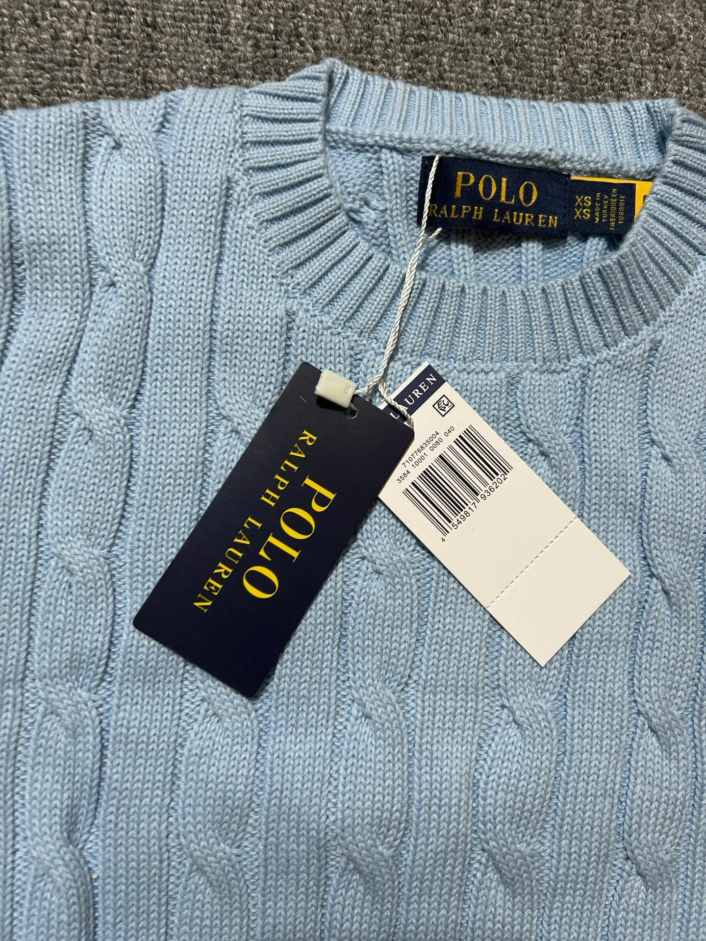 P160 Polo Ralph Lauren SS23 solid color logo embroidered sweater, official website logo on the collar. Scan the QR code to enter the official website and compare the quality at will. Size: XS-L